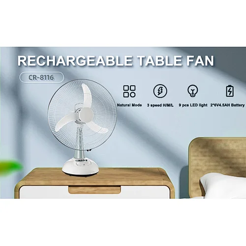 rechargeable fan with led light